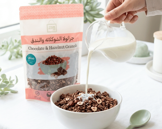chocolate hazelnut granola vegan organic gluten free